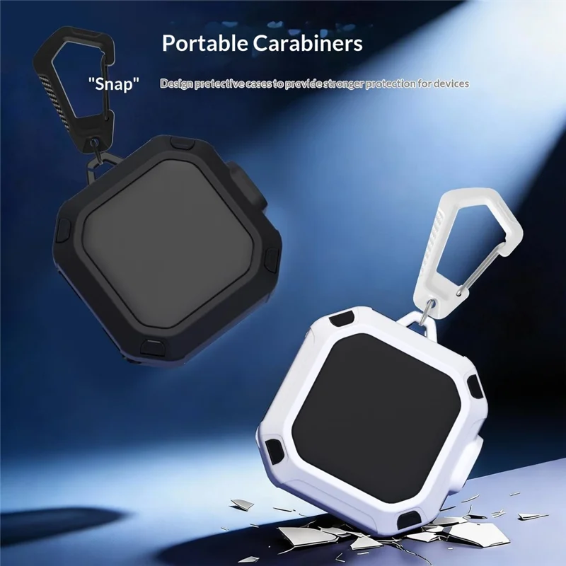 For Samsung Galaxy Buds4 Protective Case Hard PC Shockproof Portable Cover with Carabiner - Orange