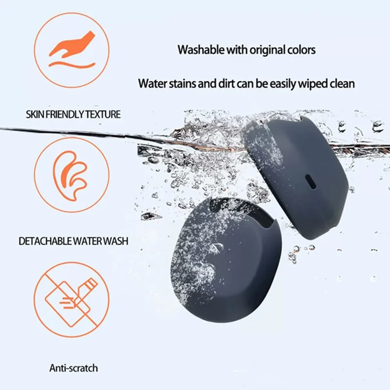 2Pcs Silicone Cover for Sony WH-1000XM5 Headphones Anti-Scratch Full Coverage Protective Case - Dark Blue