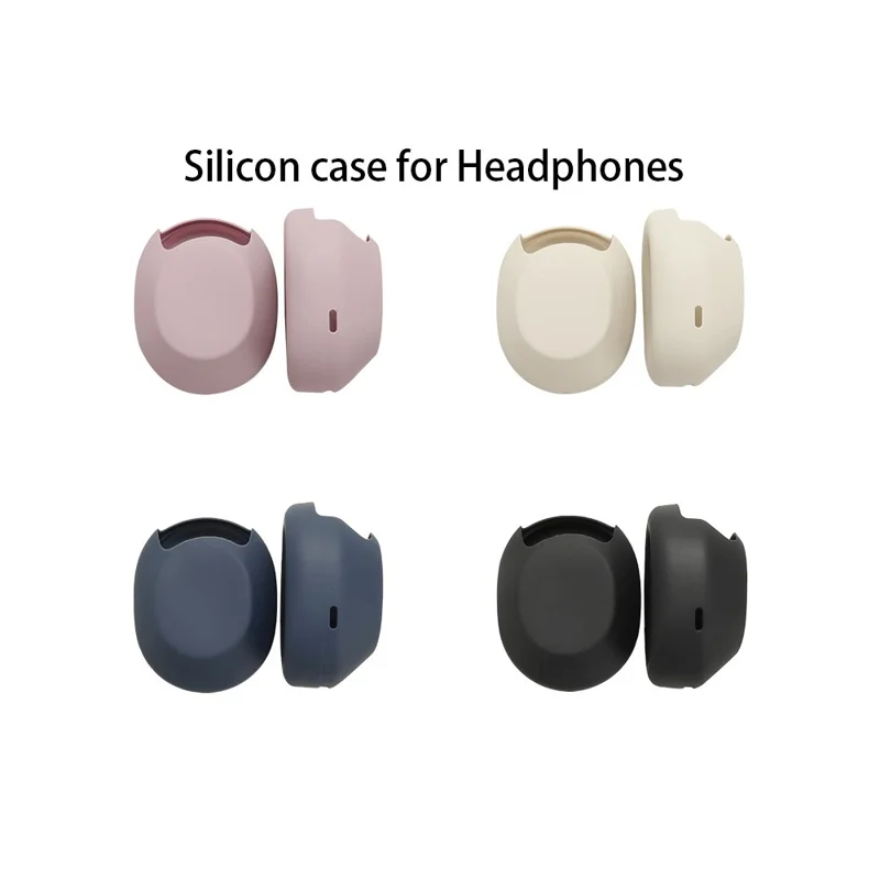 2Pcs Silicone Cover for Sony WH-1000XM5 Headphones Anti-Scratch Full Coverage Protective Case - Dark Blue