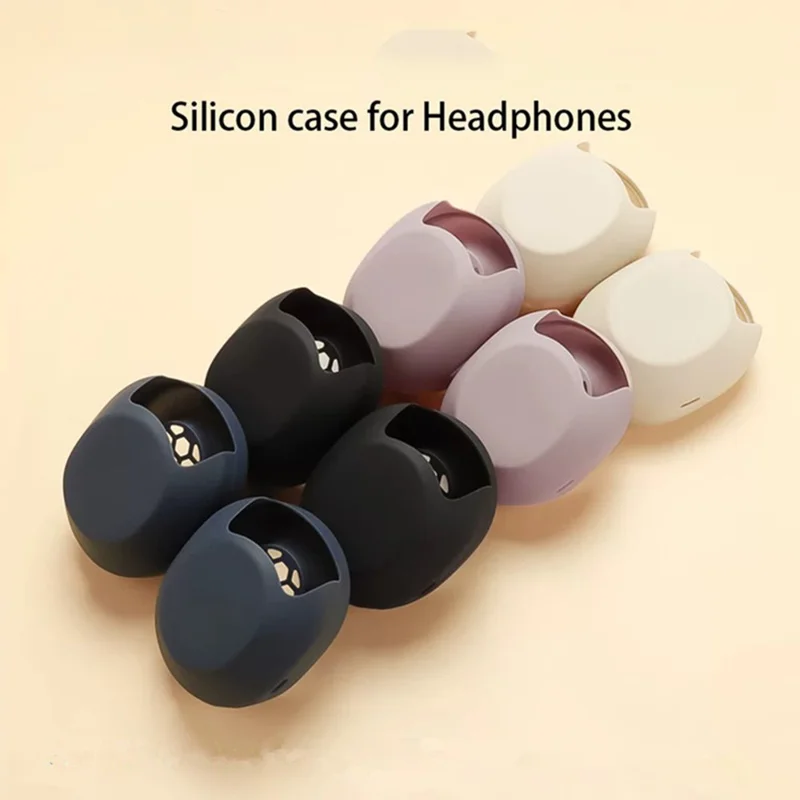 2Pcs Silicone Case For Sony WH-1000XM5 Headphones Headband Cover Ear Cup Protective Set - Black
