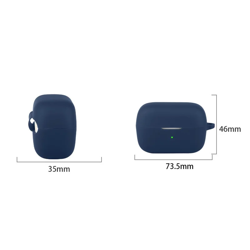 For Anker Soundcore C50i Silicone Case Wireless Earbuds Protective Cover with Anti-Lost Buckle - Dark Blue