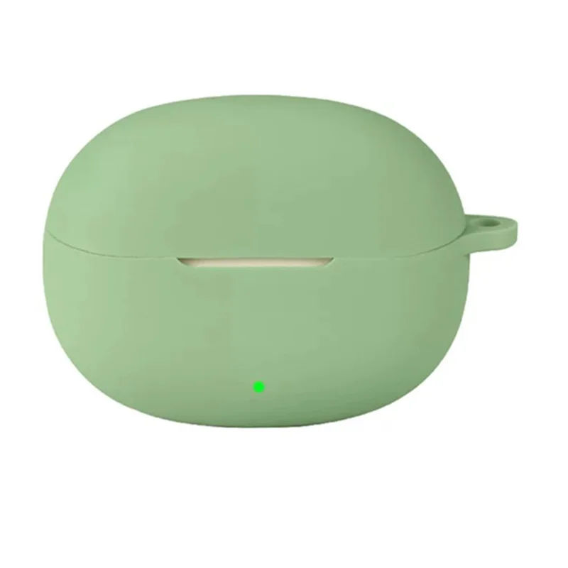 For vivo TWS 5e Silicone Case Wireless Earbuds Protective Cover with Anti-Lost Buckle - Matcha Green