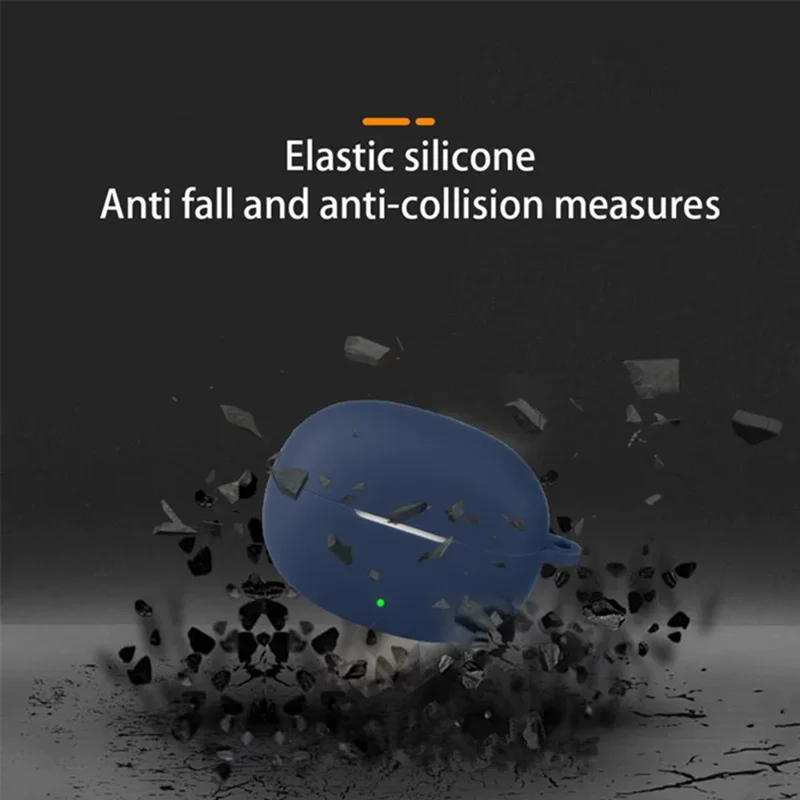 For vivo TWS 5e Silicone Case Wireless Earbuds Protective Cover with Anti-Lost Buckle - Matcha Green