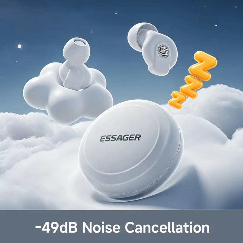 ESSAGER ECP01 Sleep Earplugs 49dB Noise Cancelling Silicone Earplugs - White