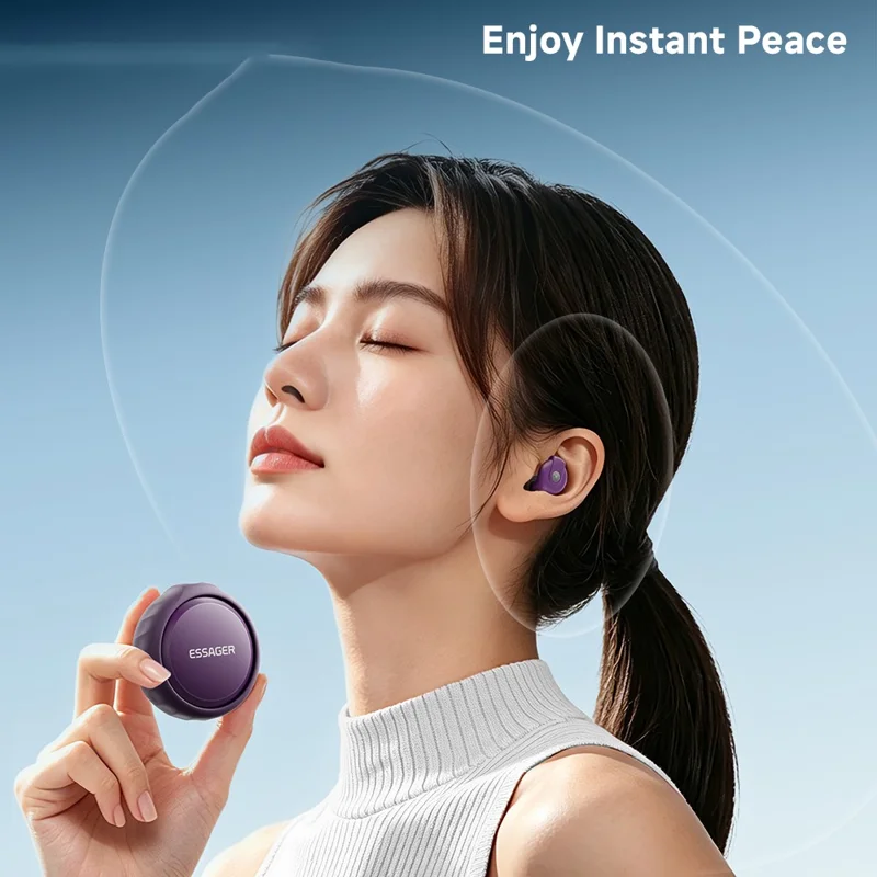 ESSAGER ECP01 Sleep Earplugs 49dB Noise Cancelling Silicone Earplugs - White
