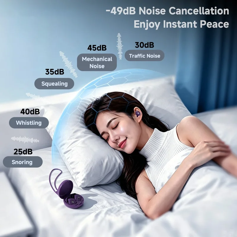 ESSAGER ECP01 Sleep Earplugs 49dB Noise Cancelling Silicone Earplugs - White