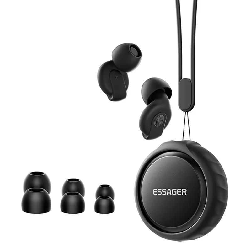 ESSAGER ECP01 Sleep Earplugs 49dB Noise Cancelling Silicone Earplugs - Black