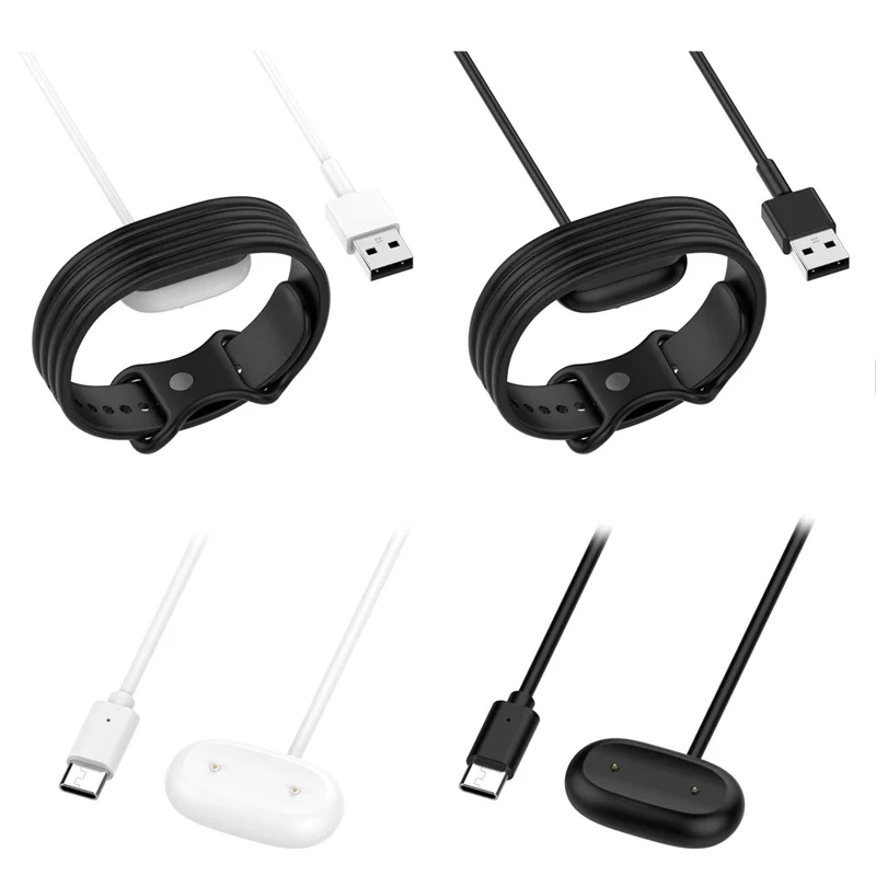 For Google Fitbit Air USB-C Magnetic Charger Dock Portable 5V / 1.5A Charging Cable - Black