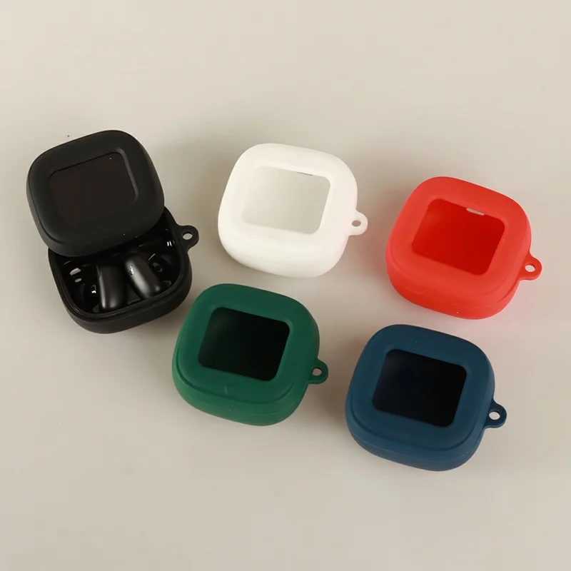 For Anker Soundcore Liberty 5 Pro Max Silicone Case Wireless Earbuds Protective Cover with Anti-Lost Buckle - Black