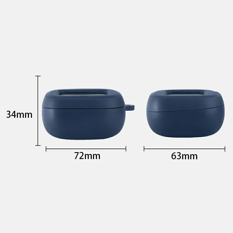 For Anker Soundcore Liberty 5 Pro Max Silicone Case Wireless Earbuds Protective Cover with Anti-Lost Buckle - Black