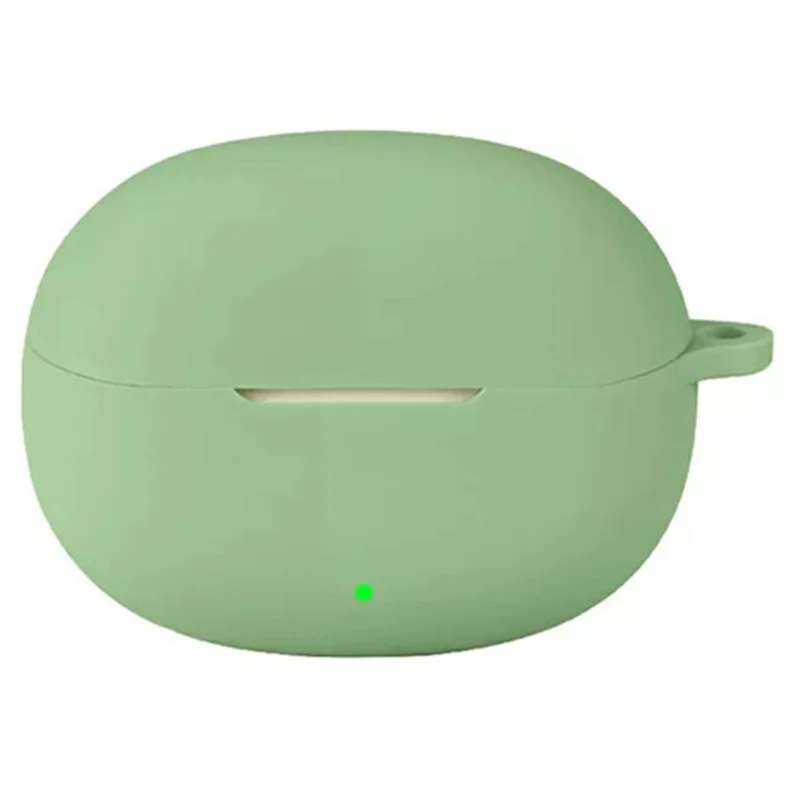 Funda de silicona para auriculares iQOO TWS 5i, funda protectora a prueba de golpes y caídas con hebilla redonda - Verde Matcha