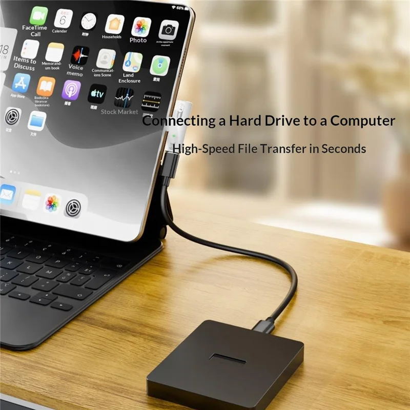 202C-100 PD 100W Fast Charging Type-C to Type-C 10Gbps Data Transfer OTG Headphone Adapter - Grey