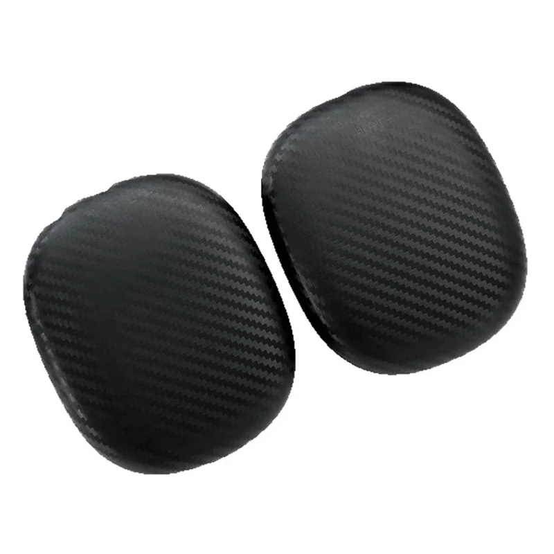 2Pcs For AirPods Max 2 / Max Ear Cushion Cover IMD Carbon Fiber Texture Anti-scratch Protective Case - Black