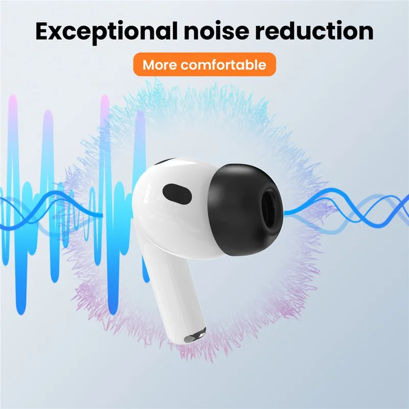 AHASTYLE WE38 3 Pairs Ear Tips for AirPods Pro 3 Silicone Noise Isolation Earbuds Tips Covers with 3 in 1 Cleaning Pen - Size: L