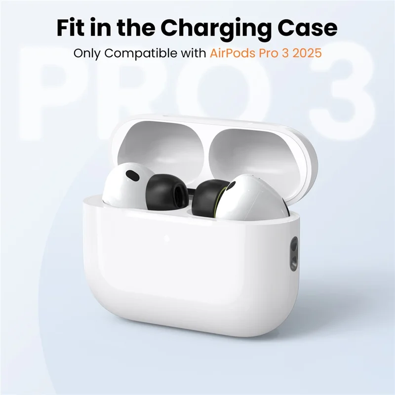 AHASTYLE WE38 3 Pairs Ear Tips for AirPods Pro 3 Silicone Noise Isolation Earbuds Tips Covers with 3 in 1 Cleaning Pen - Size: L