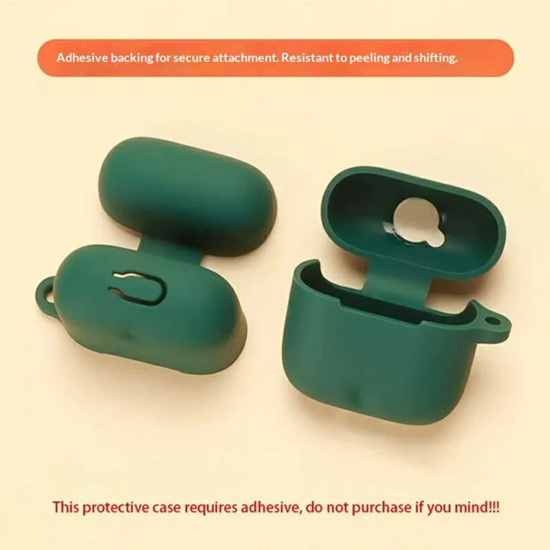 For Honor Earbuds 5e Silicone Case Wireless Earbuds Protective Cover with Anti-Lost Buckle - Blackish Green