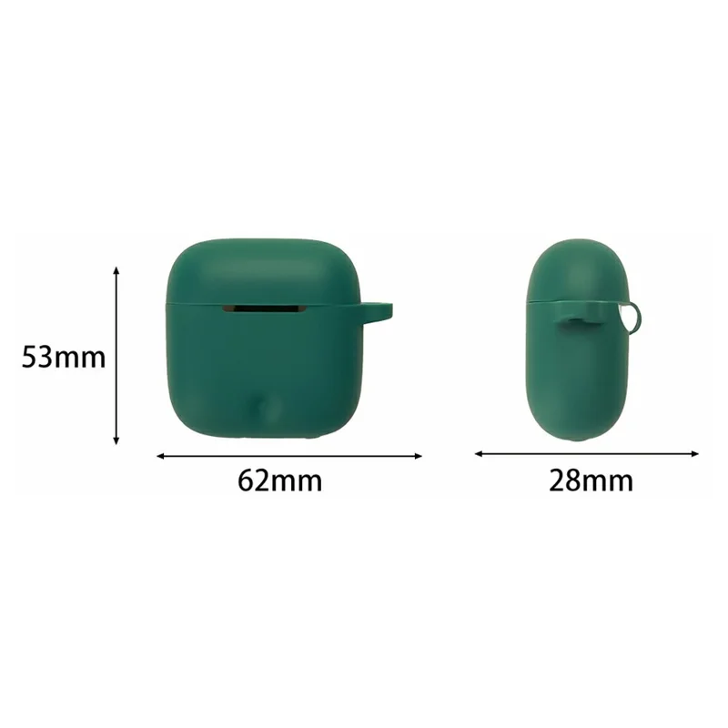 For Honor Earbuds 5e Silicone Case Wireless Earbuds Protective Cover with Anti-Lost Buckle - Blackish Green