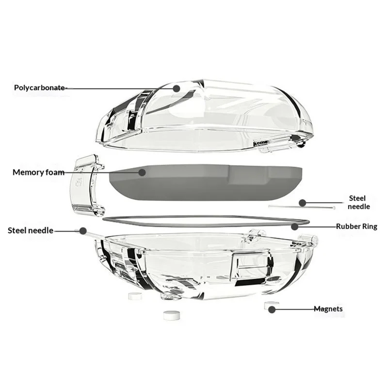 Protective Case for AirPods Pro 3 / Pro 2 / Pro / AirPods 4 / 3 , Hard PC Magnetic Waterproof Shockproof Cover - Transparent Orange