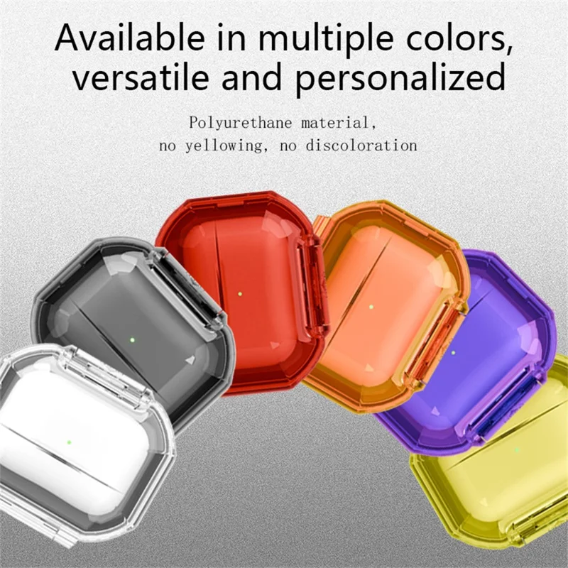 Protective Case for AirPods Pro 3 / Pro 2 / Pro / AirPods 4 / 3 , Hard PC Magnetic Waterproof Shockproof Cover - Transparent Orange