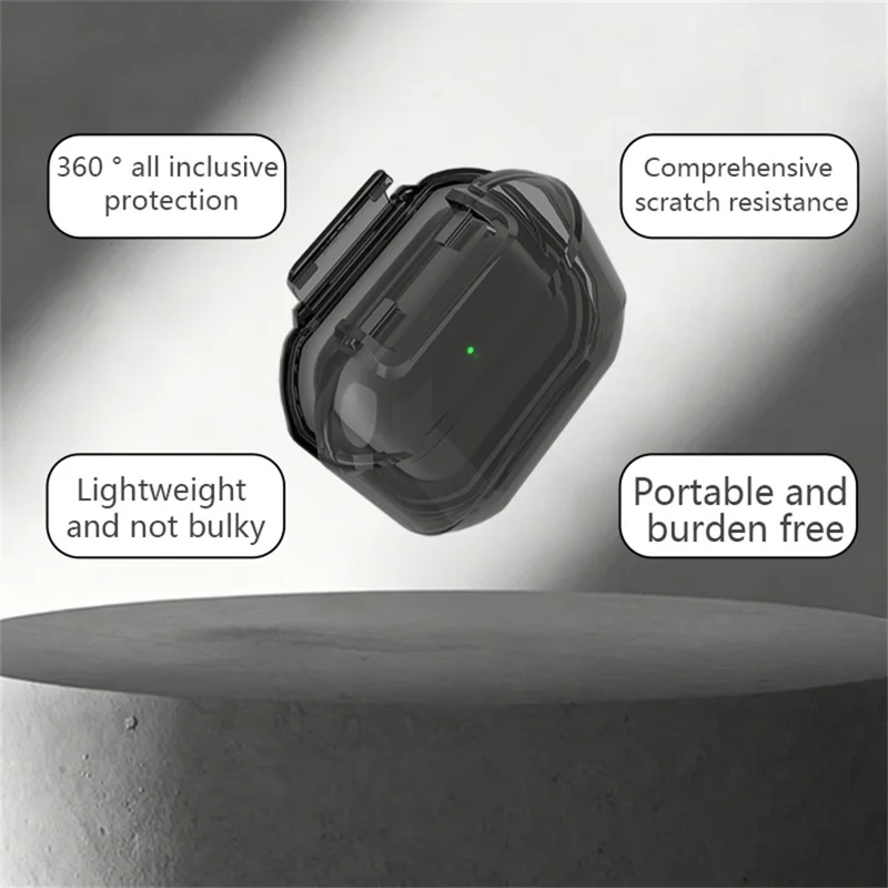 Protective Case for AirPods Pro 3 / Pro 2 / Pro / AirPods 4 / 3 , Hard PC Magnetic Waterproof Shockproof Cover - Transparent Orange