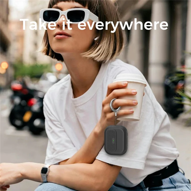 AHASTYLE JY26 for AirPods Pro 3 Silicone Case Secure Lock One-Piece Shockproof Protective Cover with Metal Carabiner - Black