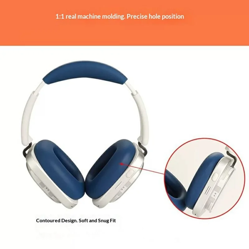 For Nothing Headphone (a) 2Pcs Ear Pad Silicone Case Protective Cover with Headband Sleeve - Dark Blue