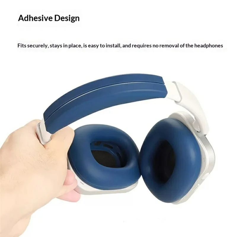 For Nothing Headphone (a) 2Pcs Ear Pad Silicone Case Protective Cover with Headband Sleeve - Dark Blue