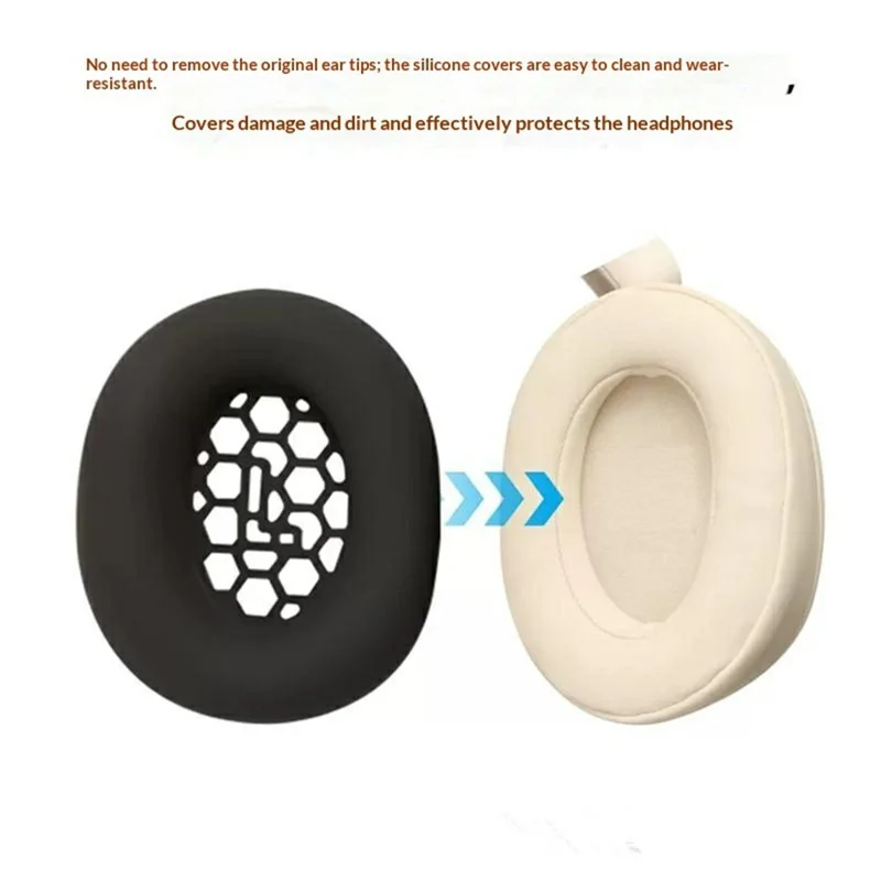 2Pcs for Honor Choice Codeler Headphones 2 Ear Cushion Silicone Covers Protective Sleeves - Black