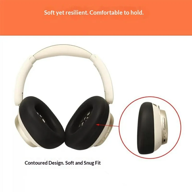 2Pcs for Honor Choice Codeler Headphones 2 Ear Cushion Silicone Covers Protective Sleeves - Black