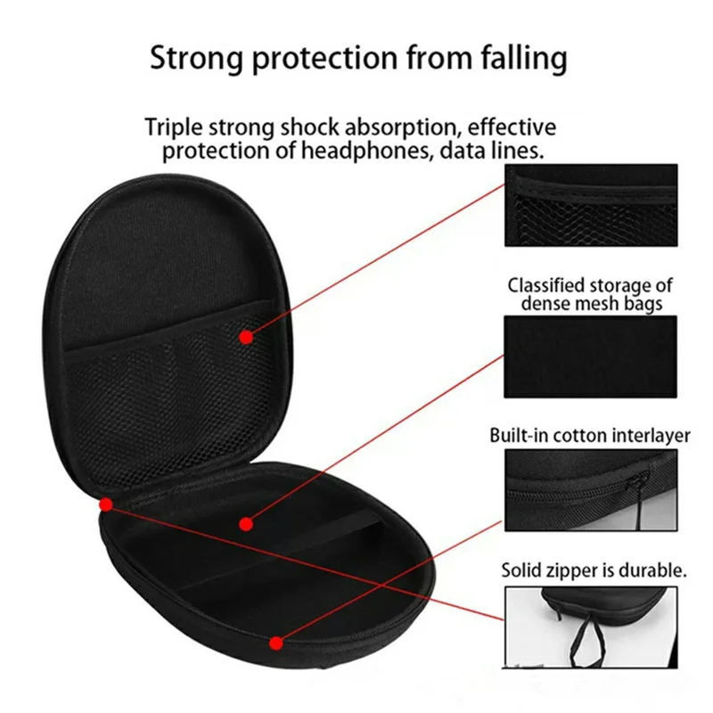 For Honor Choice Codeler Headphones 2 Silicone Case Kit , 2Pcs Earpad Cover + Headband Cover + Storage Bag - Black
