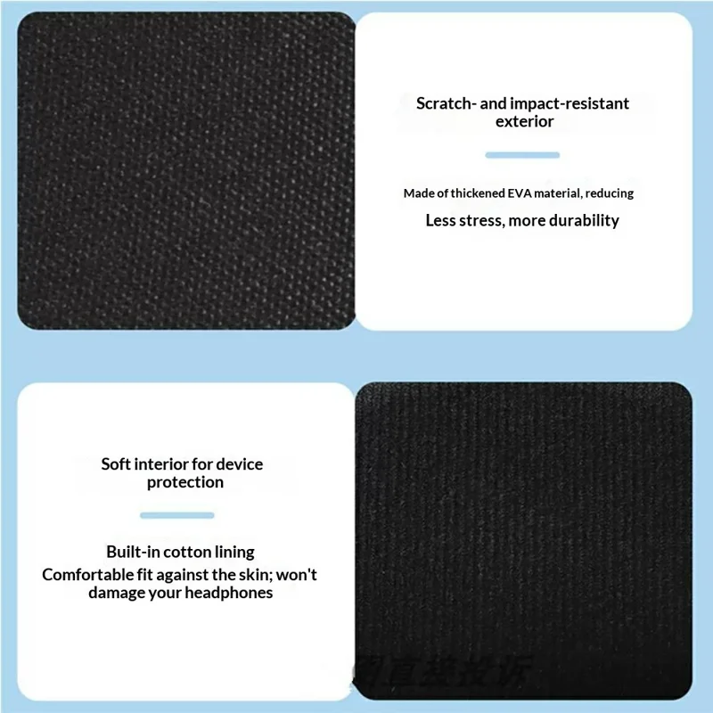 For Honor Choice Codeler Headphones 2 Silicone Case Kit , 2Pcs Earpad Cover + Headband Cover + Storage Bag - Black