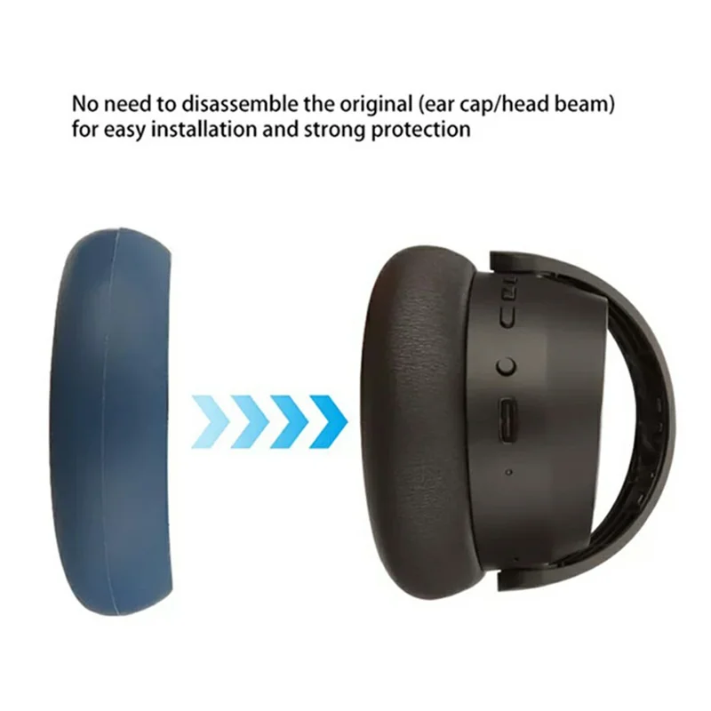 2Pcs for Sennheiser ACCENTUM Plus / ACCENTUM Headphone Earpad Silicone Covers Ultra-Thin Protective Cases - Dark Blue