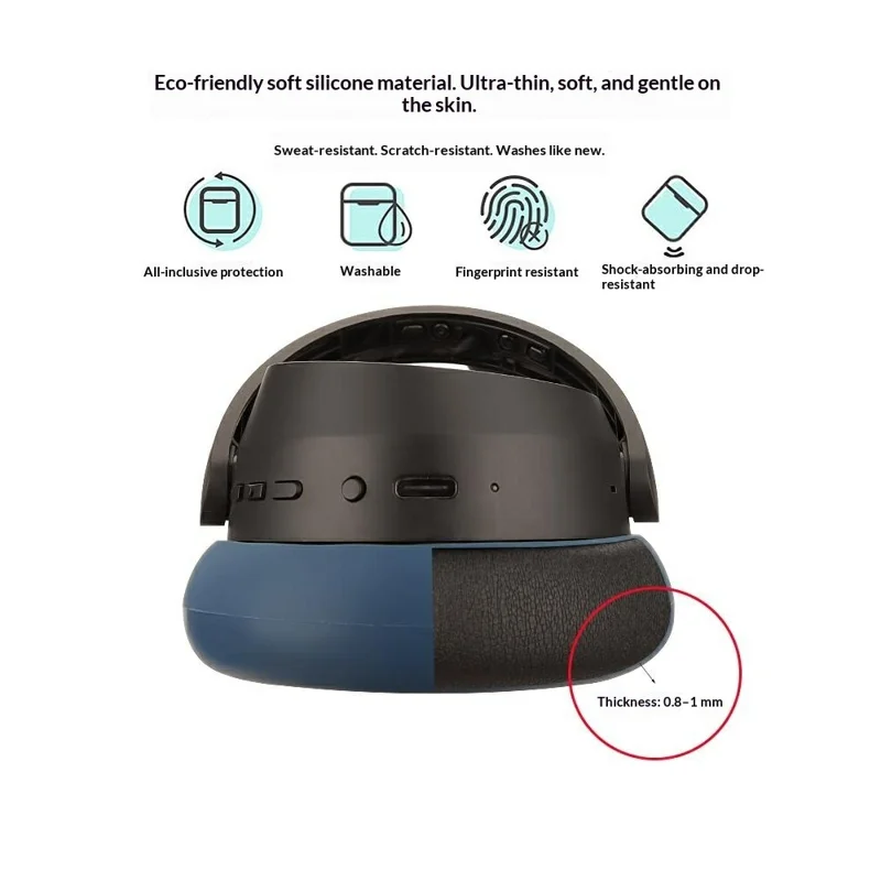 2Pcs for Sennheiser ACCENTUM Plus / ACCENTUM Headphone Earpad Silicone Covers Ultra-Thin Protective Cases - Dark Blue