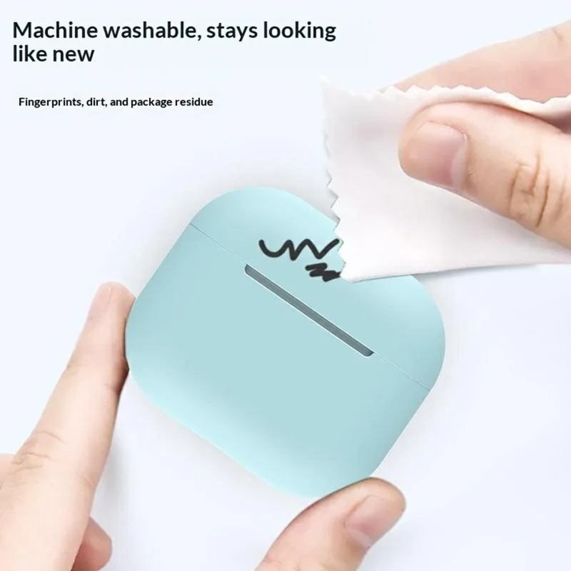 For AirPods 3 Silicone Case Shockproof Precise Cutouts Earphone Protective Cover - Baby Blue