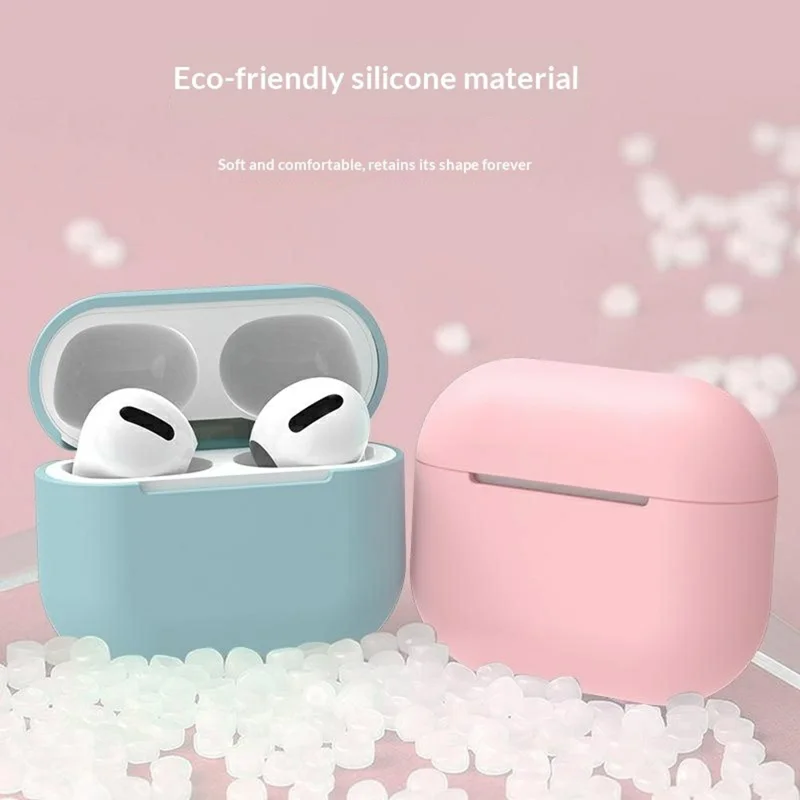 For AirPods 3 Silicone Case Shockproof Precise Cutouts Earphone Protective Cover - Baby Blue