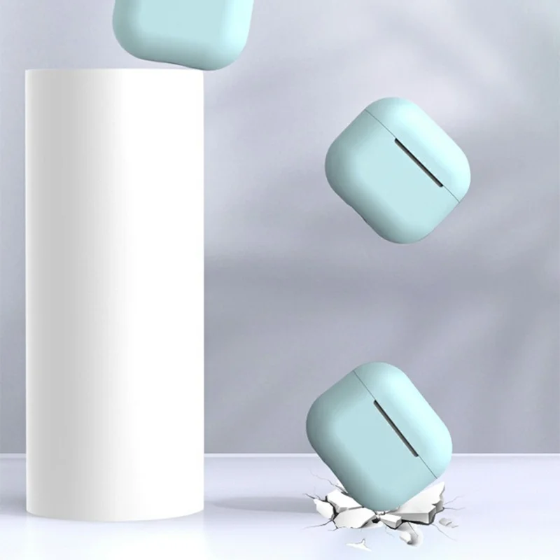 For AirPods 3 Silicone Case Shockproof Precise Cutouts Earphone Protective Cover - Baby Blue