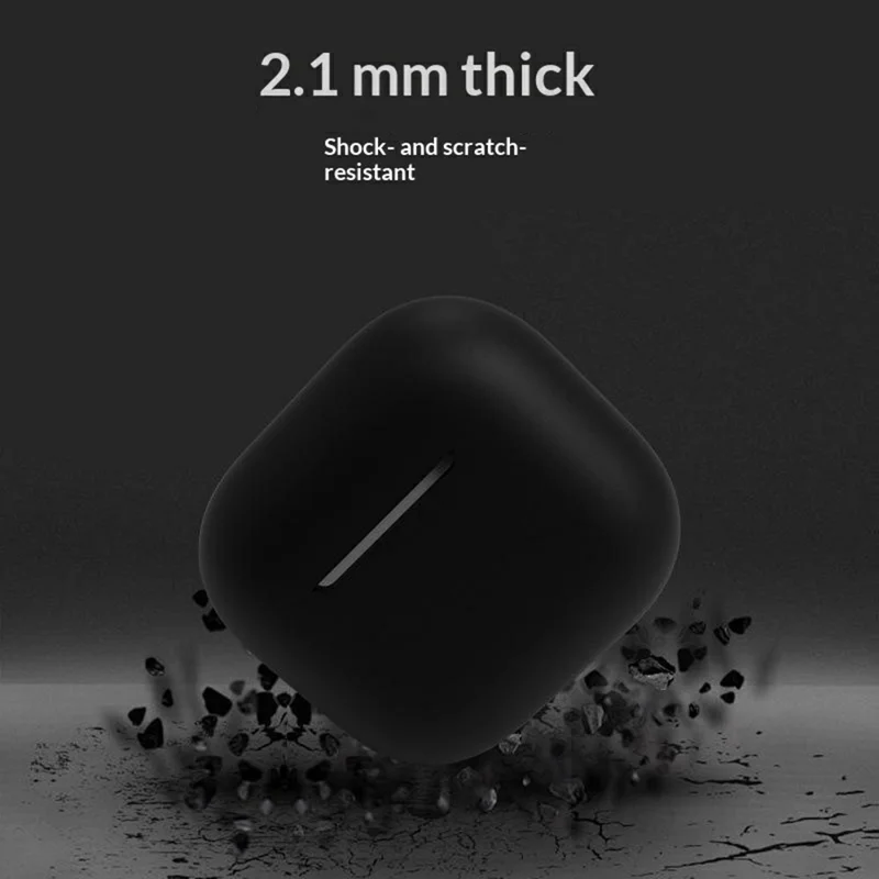 Siliconen hoesje voor AirPods 4, stootvast, met precieze uitsparingen, beschermhoesje voor oordopjes - Wit