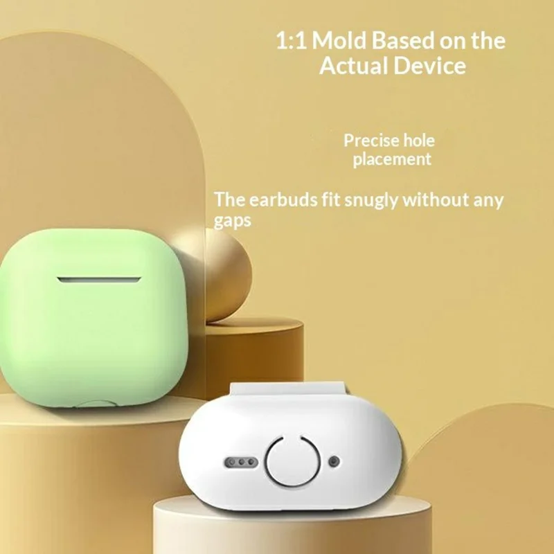 Siliconen hoesje voor AirPods 4, stootvast, met precieze uitsparingen, beschermhoesje voor oordopjes - Wit