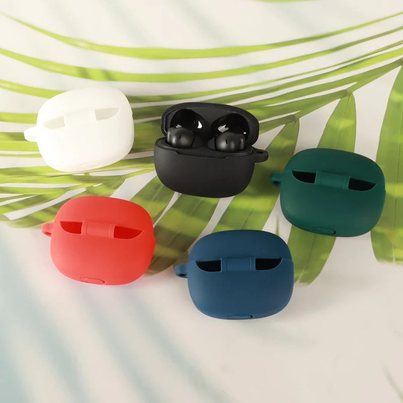 For OnePlus Nord Buds 4 Silicone Case Wireless Earbuds Protective Cover with Anti-Lost Buckle - Dark Blue