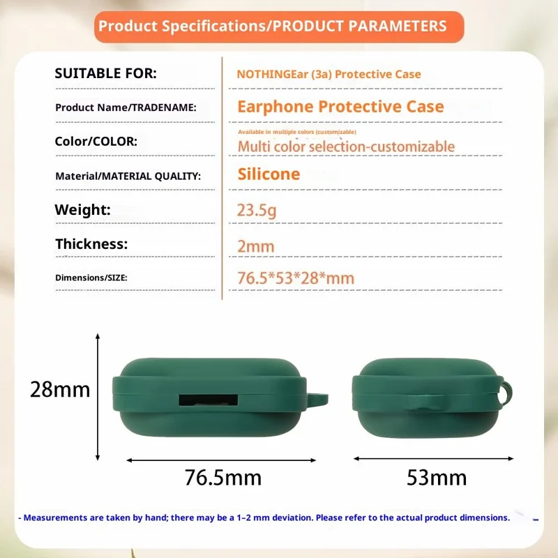 For Nothing Ear (3a) Silicone Case Wireless Earbuds Protective Cover with Anti-Lost Buckle - White