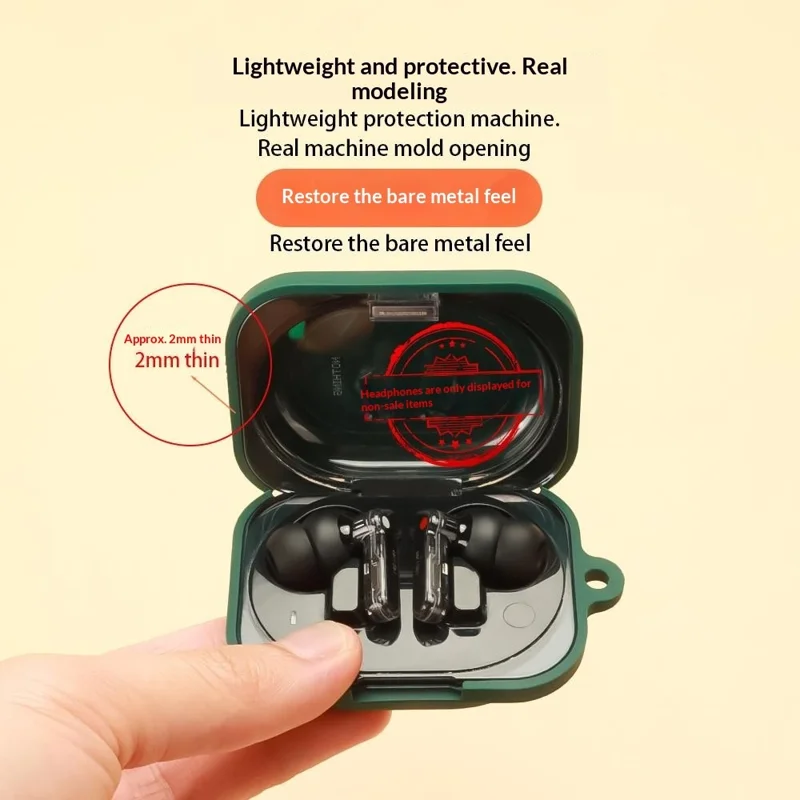 For Nothing Ear (3a) Silicone Case Wireless Earbuds Protective Cover with Anti-Lost Buckle - White
