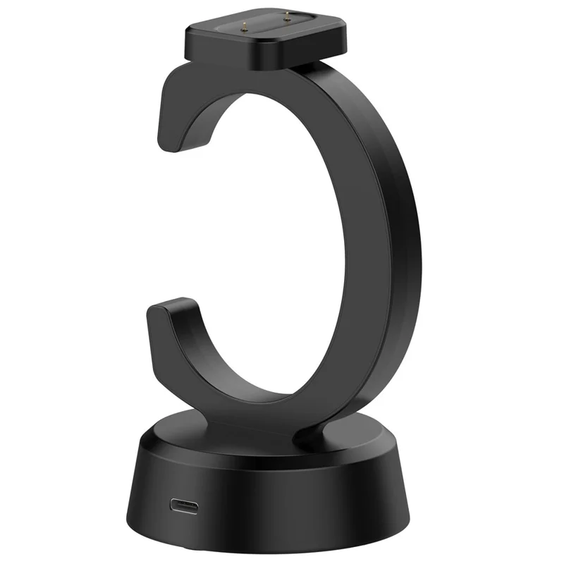 For Google Fitbit Air Smart Watch C-Shape Charging Dock with USB-A to USB-C Cable - Black