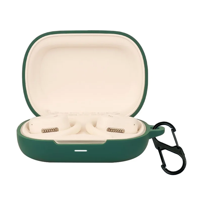 For Edifier A6 Silicone Case Wireless Earbuds Protective Cover with Anti-Lost Buckle - Blackish Green