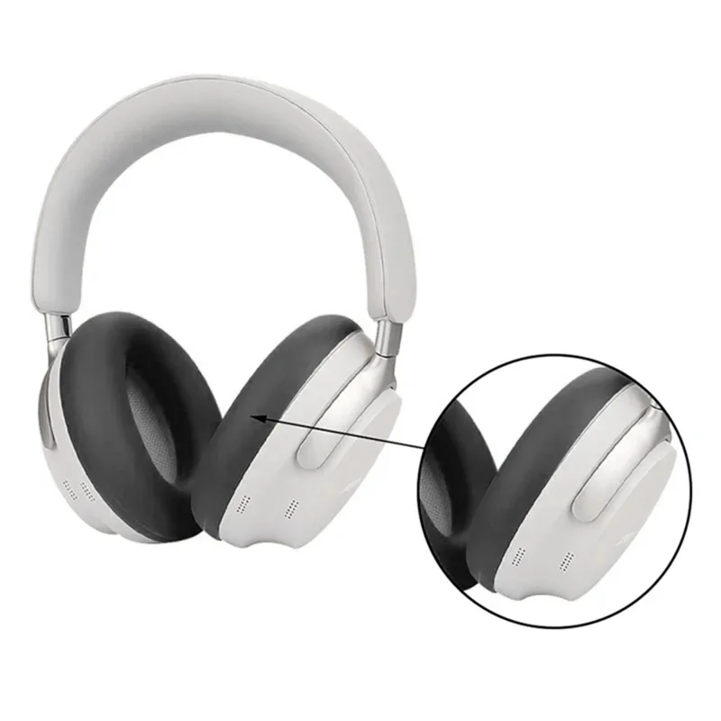 1 Pair For Bose QuietComfort Headphones (2nd Gen) Silicone Ear Pad Replacement Cushions - Black