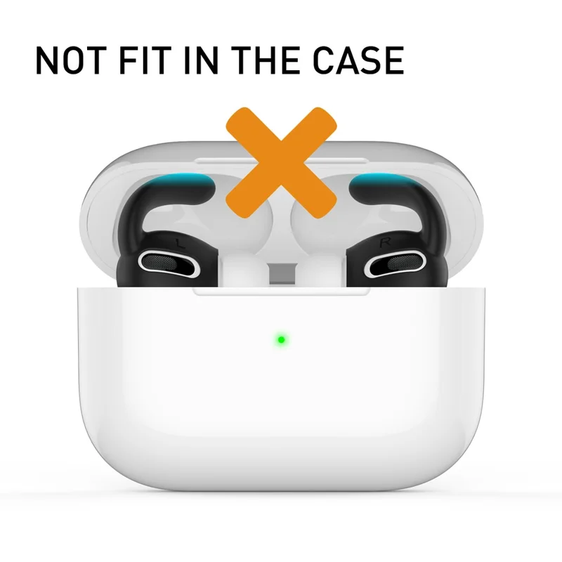 AHASTYLE 2 пары PT60-Pro для AirPods Pro силиконовые амбушюры с противоскользящими ушными крючками аксессуары - Черный