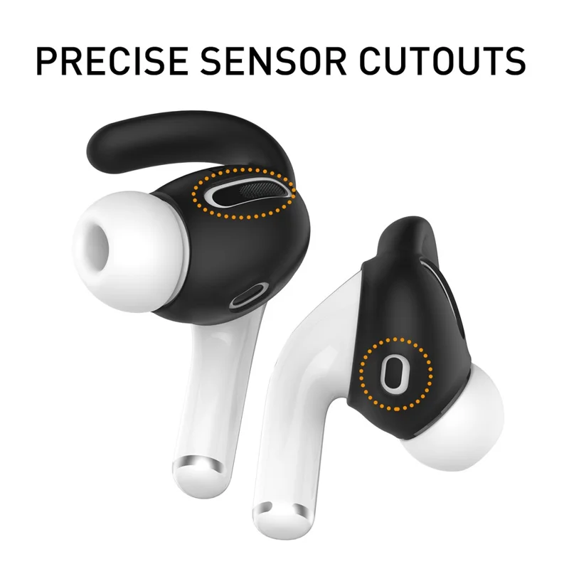 AHASTYLE 2 пары PT60-Pro для AirPods Pro силиконовые амбушюры с противоскользящими ушными крючками аксессуары - Черный