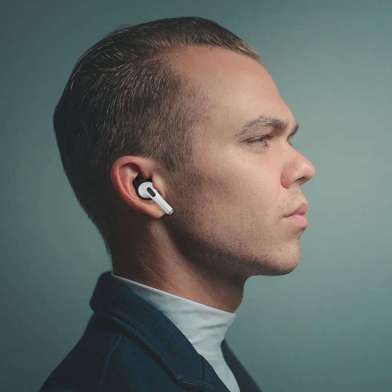 AHASTYLE 2 пары PT60-Pro для AirPods Pro силиконовые амбушюры с противоскользящими ушными крючками аксессуары - Черный
