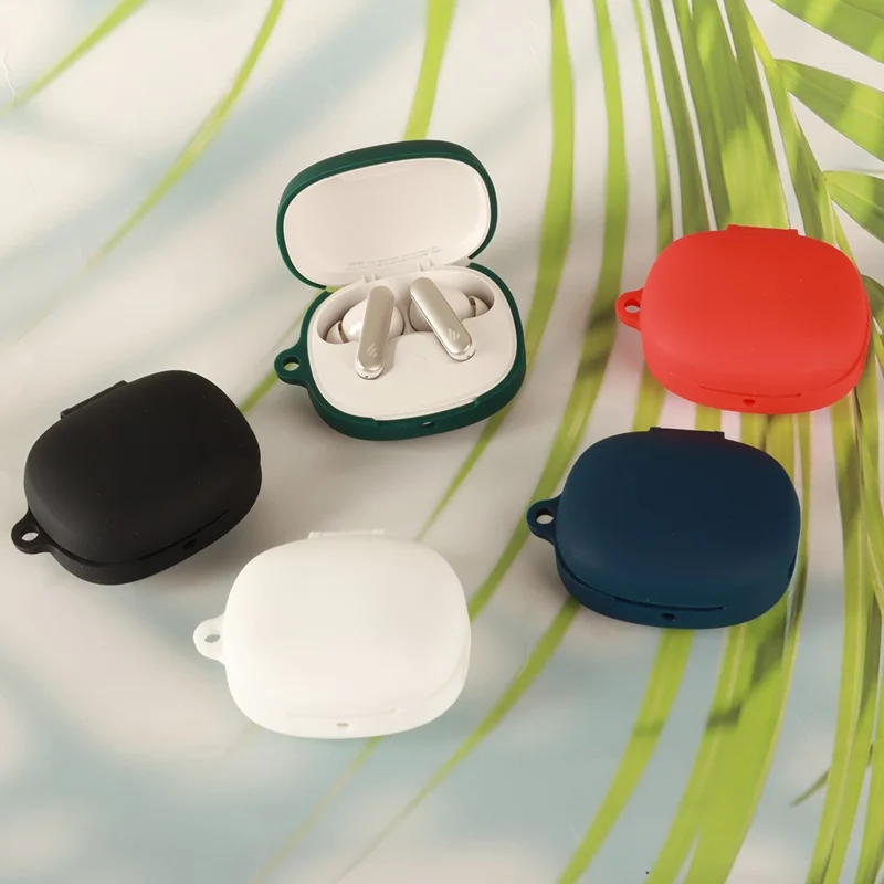 Silicone Case for Edifier X2 Evo / X2 Pro / X2 ANC , Wireless Earbuds Protective Cover with Anti-Lost Buckle - Dark Blue