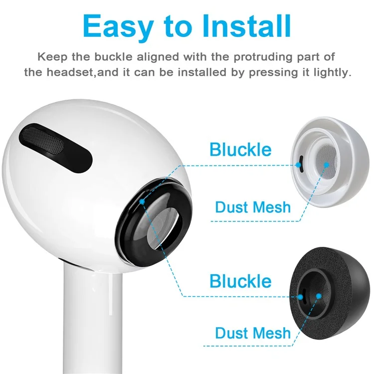 NEW BEE 6 Paia S/M/L In Ear Memory Foam Silicone Ear Tips Replacement Earbuds Caps per Apple AirPods Pro