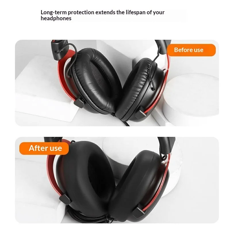 JZF-672 Headphone Silicone Case Set For HyperX Cloud III  /  II  /  Alpha  /  Core Headband Cover and Earpads Caps - Black